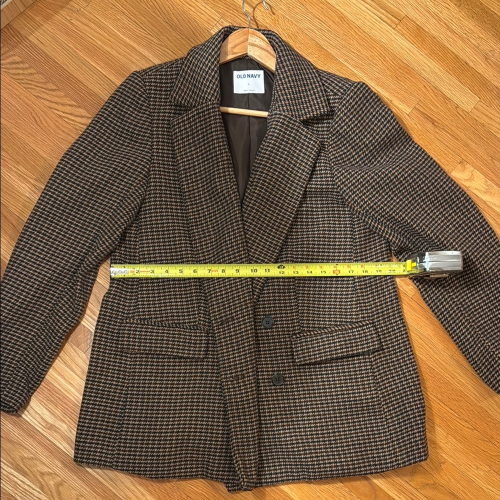 Old Navy Sports Blazer - Brown Plaid Houndstooth - Size L